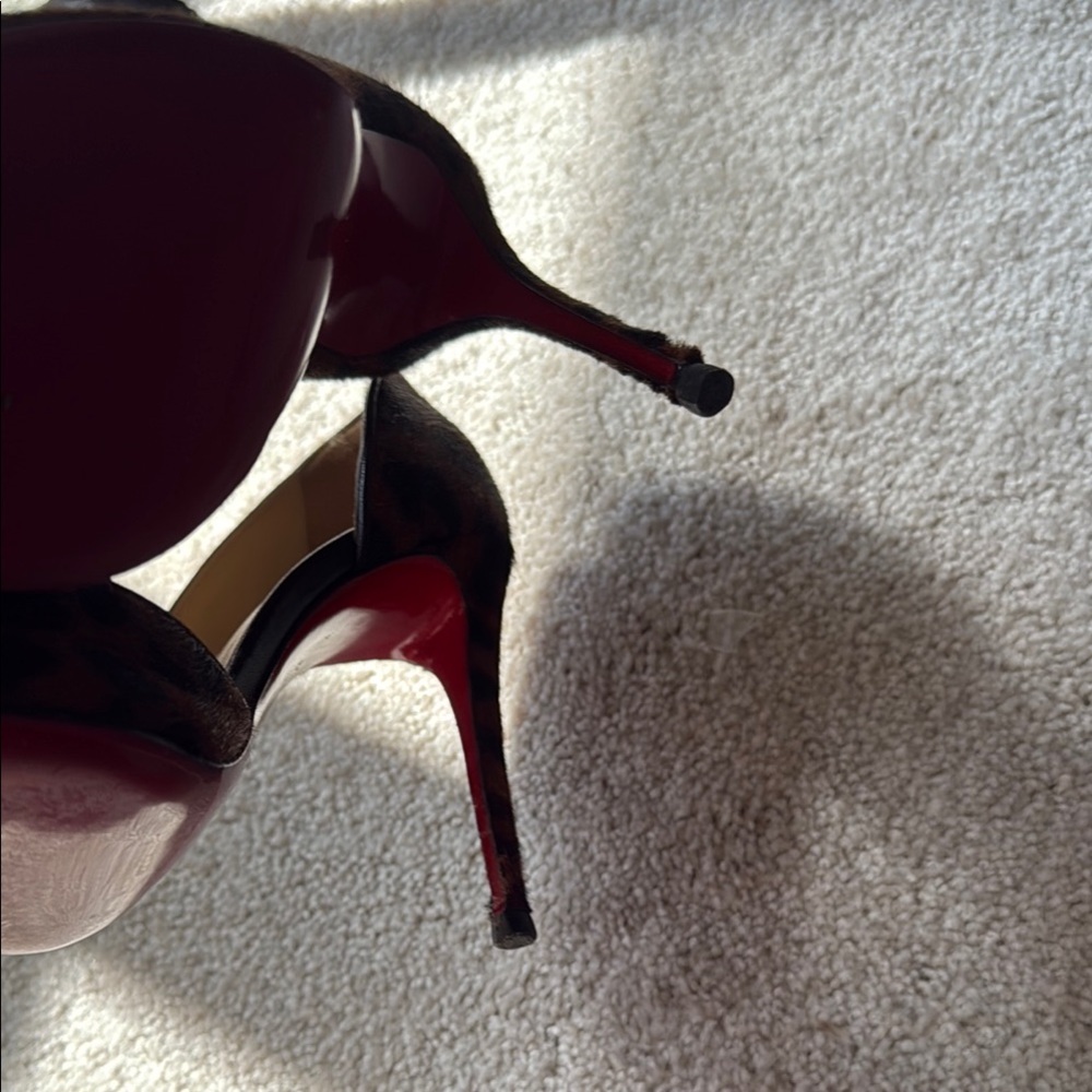 With box Christian Louboutin Brown and Black leopard print Iriza - Picture 6 of 8